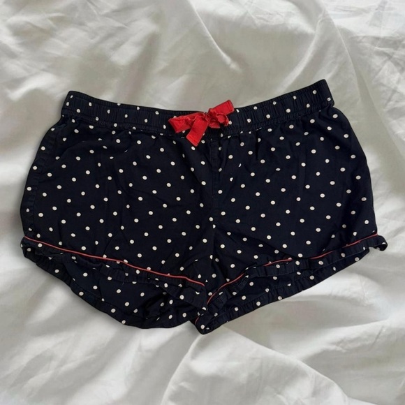 J. Crew Pants - J. Crew Red and Black Polka Dot Sleep Shorts